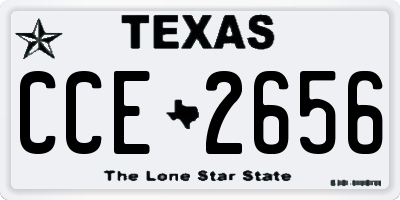 TX license plate CCE2656