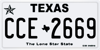 TX license plate CCE2669