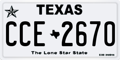 TX license plate CCE2670