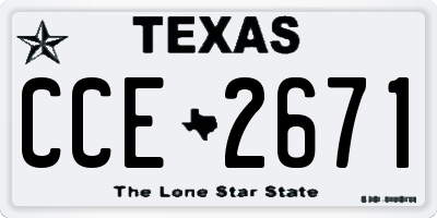 TX license plate CCE2671