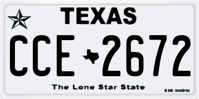 TX license plate CCE2672
