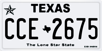 TX license plate CCE2675