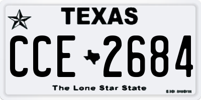TX license plate CCE2684