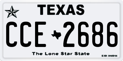 TX license plate CCE2686