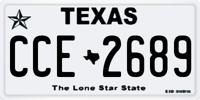 TX license plate CCE2689