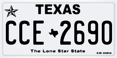 TX license plate CCE2690