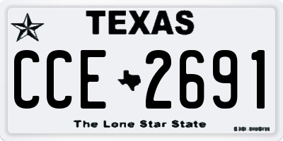 TX license plate CCE2691