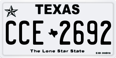 TX license plate CCE2692