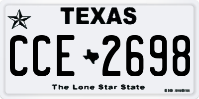 TX license plate CCE2698