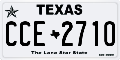 TX license plate CCE2710