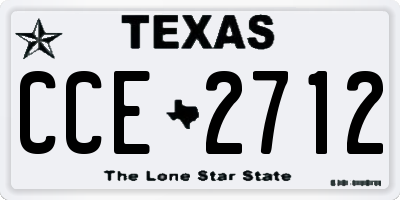 TX license plate CCE2712