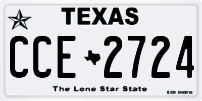 TX license plate CCE2724
