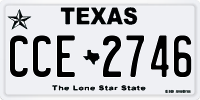 TX license plate CCE2746