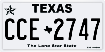 TX license plate CCE2747