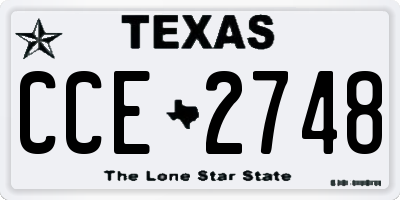 TX license plate CCE2748