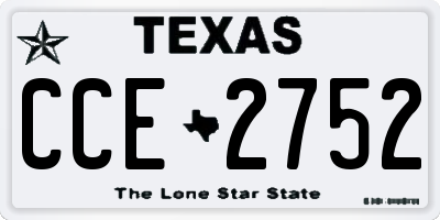 TX license plate CCE2752