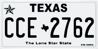 TX license plate CCE2762