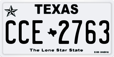 TX license plate CCE2763