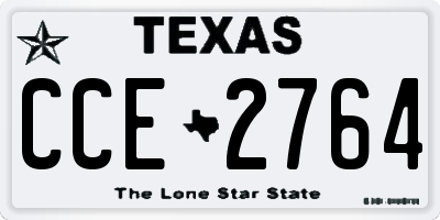 TX license plate CCE2764