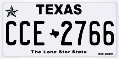 TX license plate CCE2766