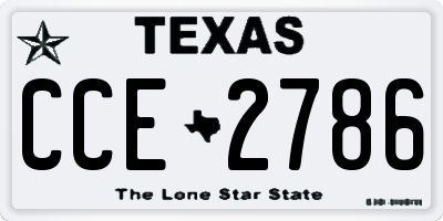 TX license plate CCE2786