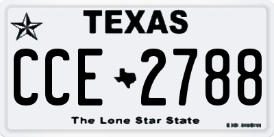TX license plate CCE2788