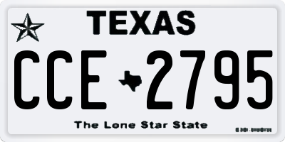TX license plate CCE2795