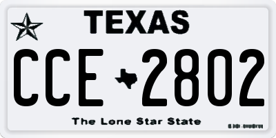 TX license plate CCE2802