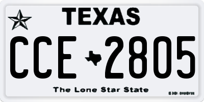 TX license plate CCE2805