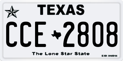 TX license plate CCE2808