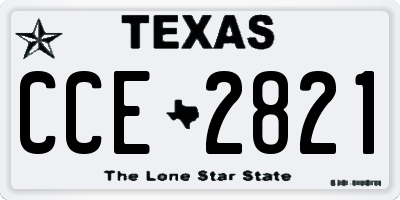 TX license plate CCE2821