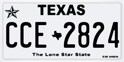 TX license plate CCE2824