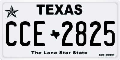 TX license plate CCE2825