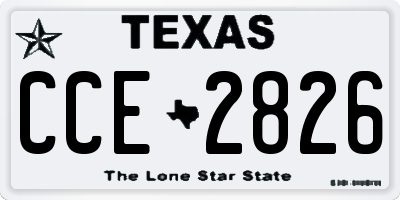 TX license plate CCE2826