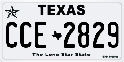 TX license plate CCE2829