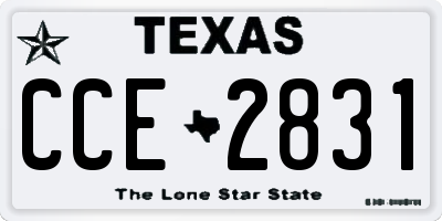 TX license plate CCE2831