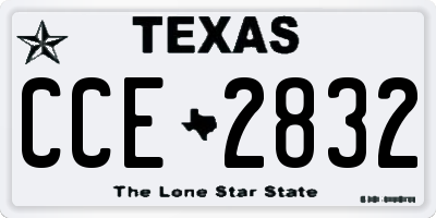 TX license plate CCE2832