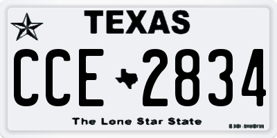 TX license plate CCE2834