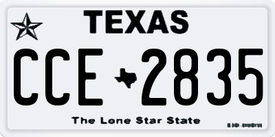 TX license plate CCE2835