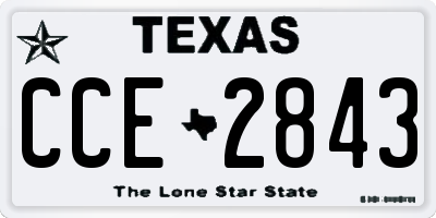 TX license plate CCE2843