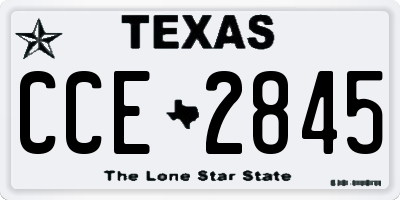 TX license plate CCE2845