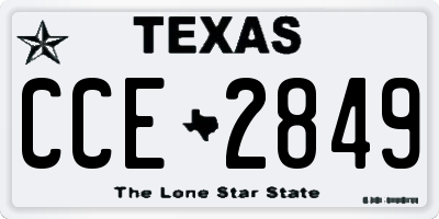 TX license plate CCE2849