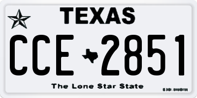 TX license plate CCE2851