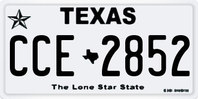 TX license plate CCE2852