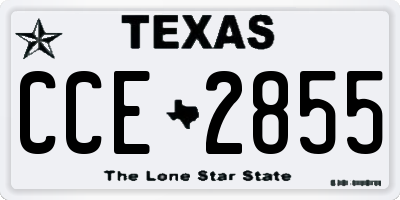 TX license plate CCE2855
