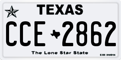 TX license plate CCE2862