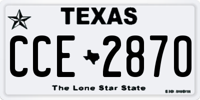 TX license plate CCE2870