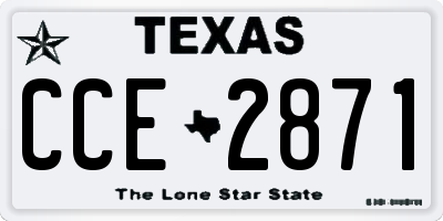 TX license plate CCE2871