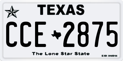 TX license plate CCE2875
