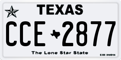 TX license plate CCE2877